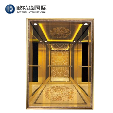 POTENSI FUJI Good Price Of Hairline Stainless Steel Lift Elevator Villa Small Elevators For Homes FJS3000